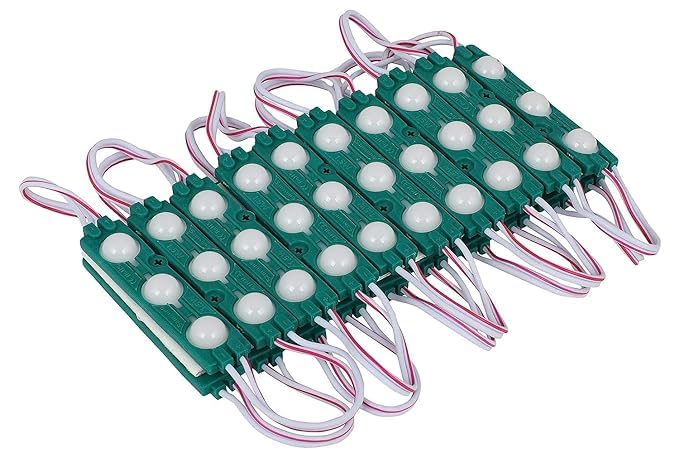 Image of StrawHat 3 LED Strips 12V Waterproof 5630 /5730 LED SMD Injection Module with Defuser Use for Decoration Room, Home, Bike, Car,Auto Rickshaw (Combo) (10, Green)