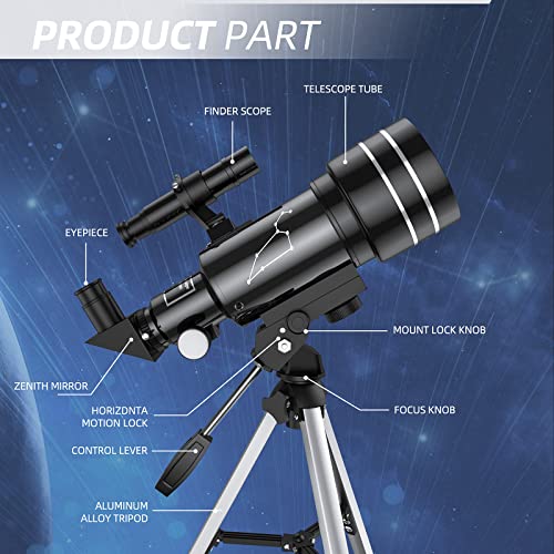 Telescopio Celticbird 80AZ - Rifrattore 800mm Per Principianti Adulti - Foto 8
