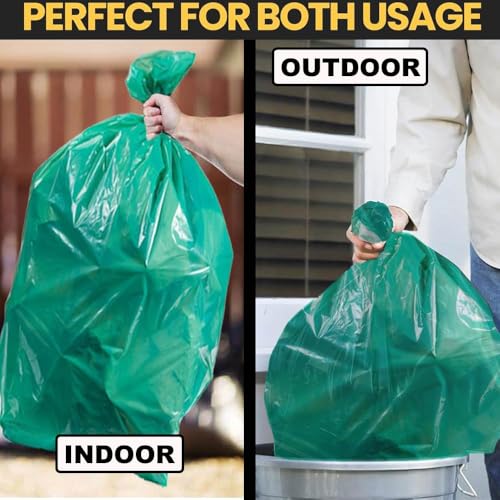 Image of Ella Premium Garbage Bags | Small | 17 x 19 Inches | Green Color | 180 Count | 30 Bags x 6 Packets | Strong & Durable Dustbin Trash Bags for Home, Kitchen & Office | Ideal for Dry & Wet Waste