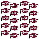 Big Dot of Happiness Maroon Grad - Best is Yet to Come - Graduation Hat Decorations DIY Burgundy Graduation Large Party Essentials - 20 Count