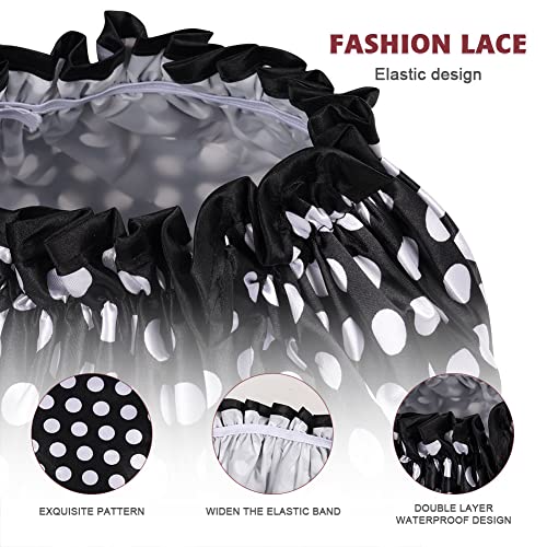 AOOWU Shower Caps, 4 Pack Waterproof Bath Caps Large Reusable Shower Hats - Image 2