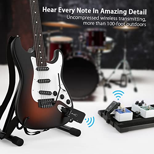 Wireless Guitar Transmitter Receiver Wireless Guitar System 2.4G Rechargeable 6 Channels Audio Receiver for Electric Guitar Bass Electric Guitar Accessories miniatura 2