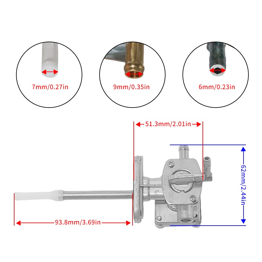 Gas Fuel Tank Switch Valve Petcock Replacement OEM：44300-15D30 44300-15D31 44300-15D32, for Suzuki DR250S 1993-1995 for Suzuki DR350S 1990-1994, for Suzuki DR250SE for Suzuki DR350SE
