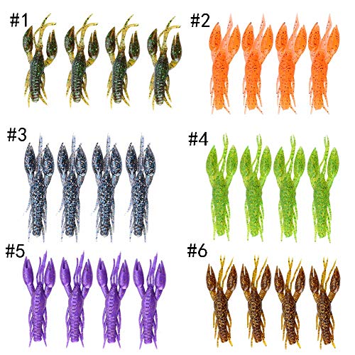 Tbest Crayfish Lure,Soft Crawfish Lures,4pcs Artificial Fishing Lures Bait Crayfish Crab clamp Shrimp