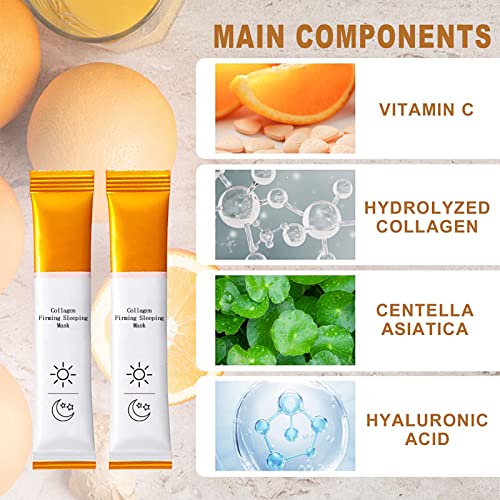 Wash Free Collagen Firming Mask, Korean Collagen Firming Mask, Tuchmasken Gesichts Masken zur Pflege, Anti-Aging-Maske… - Image 5