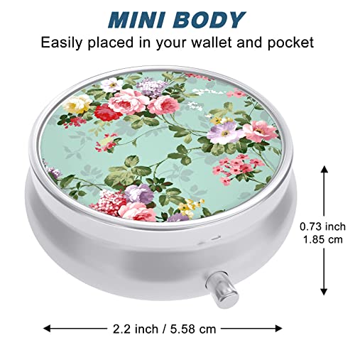 Aiawoxc Pill Case, Cute Travel Pill Box For Purse, Moisture ​Proof Small Pill Holder, Portable Pocket Pill Organizer Dispenser ​To Hold Vitamin, Cod Liver Oil, Supplement, Medicine (Peony) #TOP1