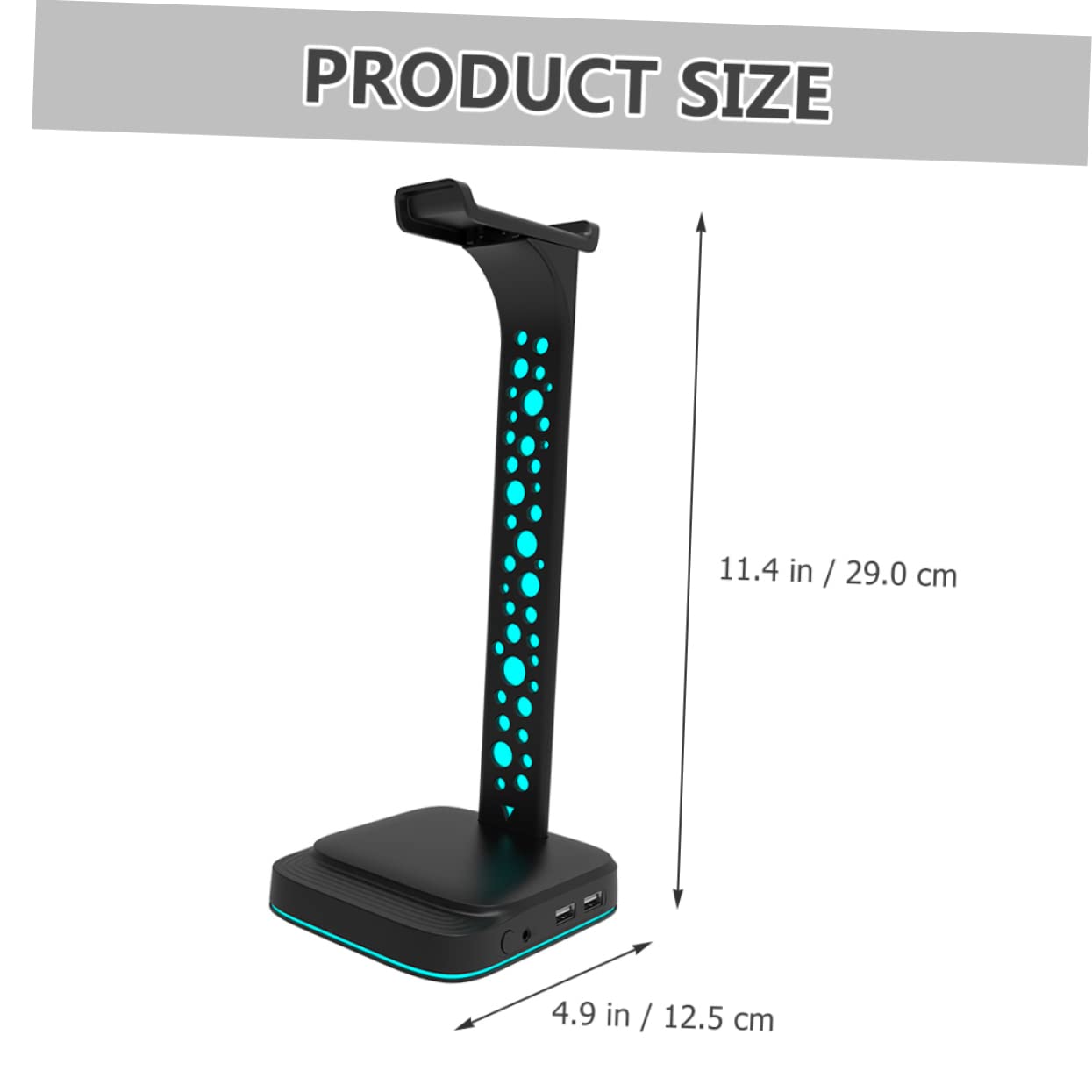KOMBIUDA Supporto per Cuffie Rgb Hub USB Supporto Estensibile per Cuffi Gaming Scrivania Illuminazione Rgb e Porte USB