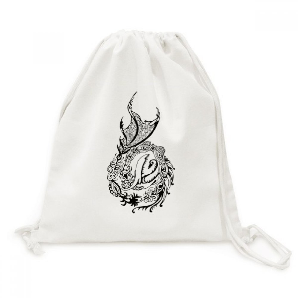 Sac à dos en toile confortable à cordonnet dragon de Chine utile - 5