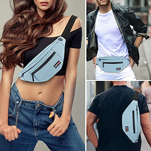 Image of MAXTOP PU Leather Large Fanny Pack Belt Bag with 4-Zipper Pockets Gifts for Enjoy Sports Festival Workout Traveling Running Casual Hands-Free Wallets Waist Pack Crossbody Phone Bag Carrying All Phones