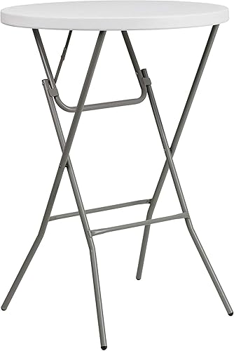 HiEthan 32 Round Folding Table Folding Cocktail Table,Bar Height Table, High Top Table Indoor Outdoor for Parties, Patio, Backyard, Dining Room,