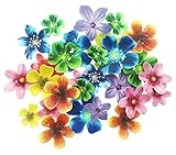 - - Essbarer Cupcake-Aufsatz mit Blumenmotiv, für Hochzeitstorte, Geburtstagsparty, Lebensmitteldekoration, verschiedene Größen und Farben, 30 Stück
