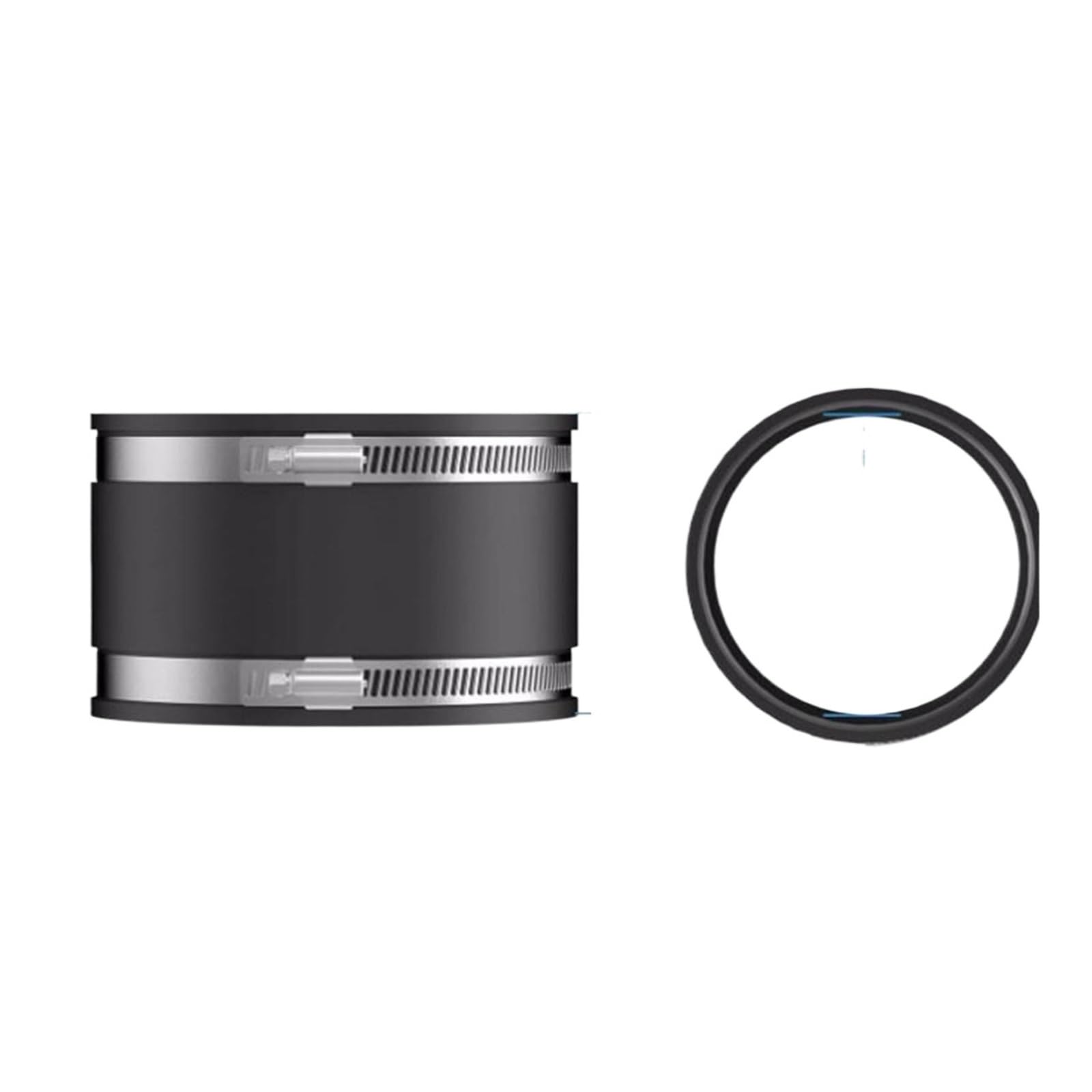 Flexible PVC Pipe Coupling 100mm Flexible Rubber Sleeve Coupling 2 Stainless Steel Clamps Noise Reducing Pipe Connector