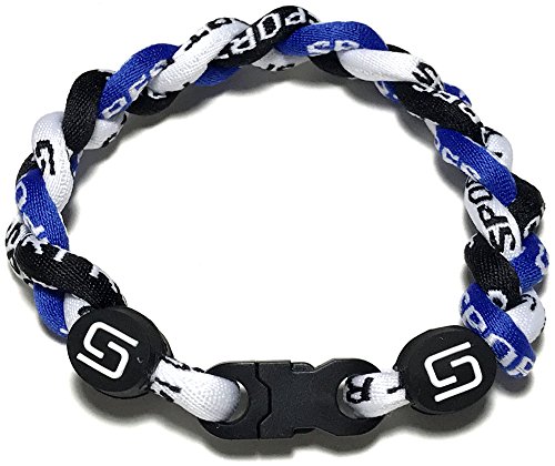 Sport Ropes Triple Titanium Bracelet (Blue/Black/White, 8