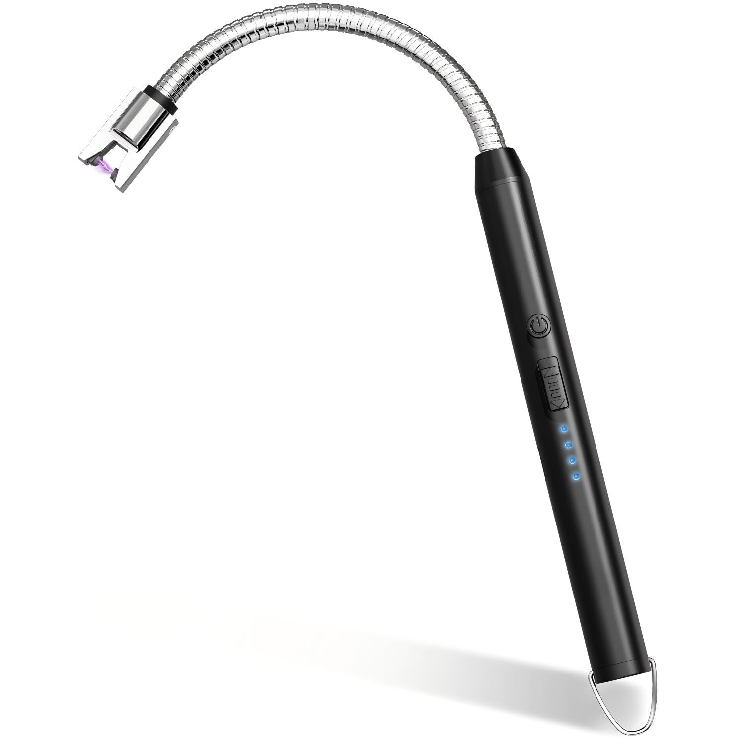 Electric Candle Lighter Safty Lock Long Flexible Neck USB Type-C Port Rechargeable Lighter Windproof Flameless Led Display for