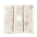 Saco Térmico de Semillas Aroma Lavanda, Azahar o Romero Tejido Estrellas Rosas (Sin Aroma, 28 x 26 x 2 cm)