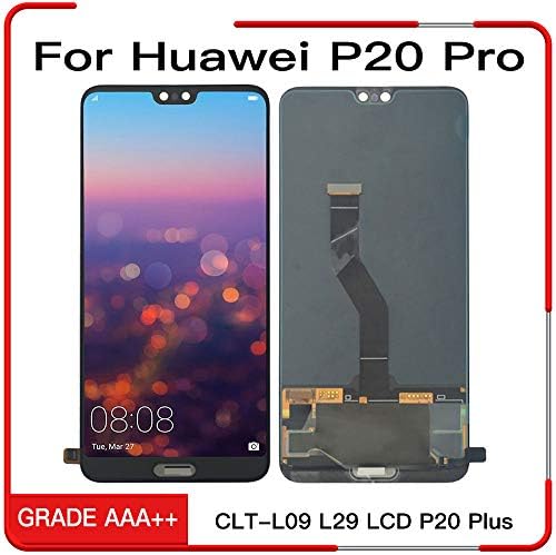 for Huawei P20 Pro Full LCD Display Screen Touch Panel Digitizer Assembly CLT-L09 L29 LCD P20Plus Display Replacement Parts (Black with Fingerprint)