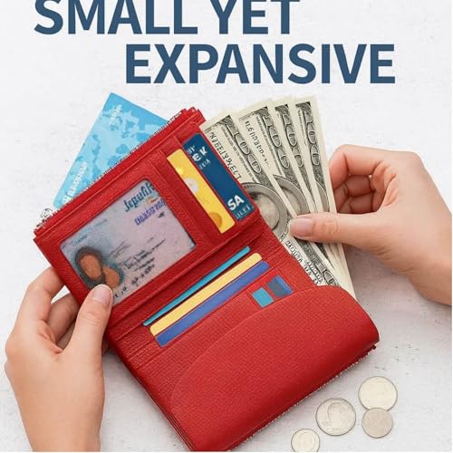 Joyfullygo Wallet Unisex Pebble Leather Wallet Genuine Soft Leather Clutch Bags Coin Credit Id Card Holder Small Wallets for Men & Women (White A)2