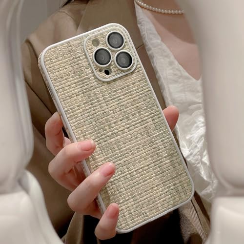 Coque de téléphone tissée colorée grise pour iPhone 13 Pro avec protection d'objectif