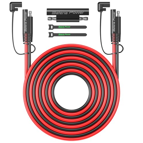 Image of Bateria Power 16AWG 25FT SAE Extension Cable, SAE Quick Disconnect Connector for Automotive, Solar Panel, RV, Battery Charger
