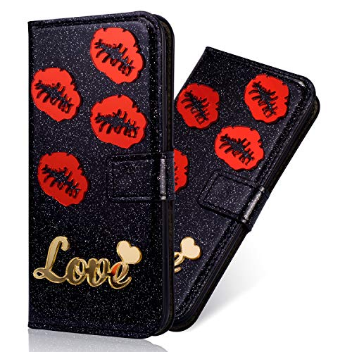 Stunning Amazing Book Compatible with Huawei Mate 20 Pro,Bling Glitter Diamond Sparkle Flip Kickstand Leather Stand Function Magnetic Purse Wallet with Card Slot Holder Protective Cover