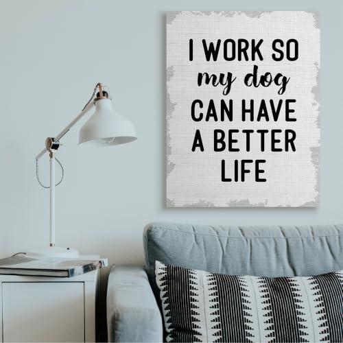 Image of Stupell Industries Funny Dog Work Quote, 36 x 48 Inch Canvas Wall Art