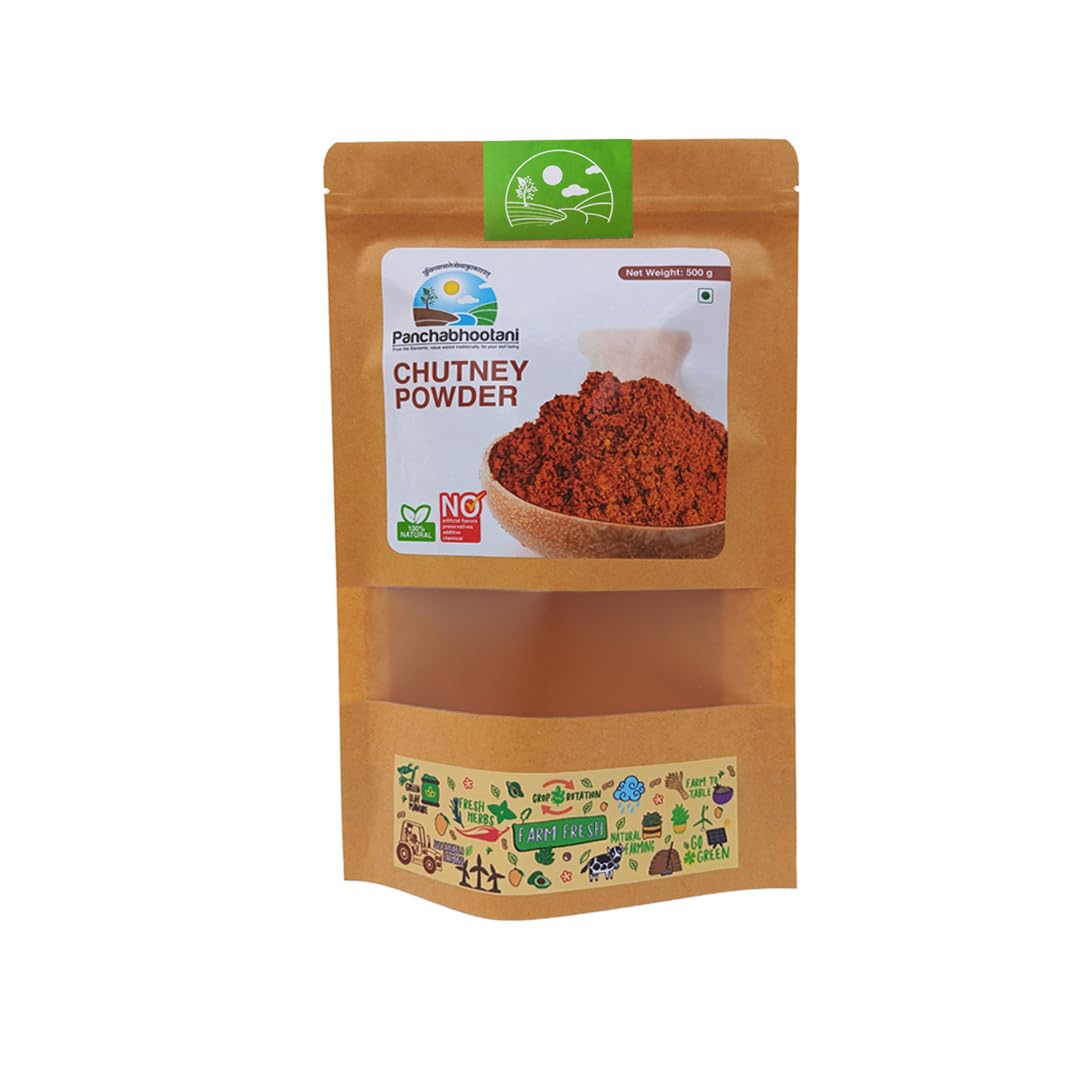 Panchabhootani Chutney Powder 200g| Savour As Dip Or Chutney, Sprinkle Over Dosa & Idly, Long-Shelf Life, No Garlic & Onion, No Added Preservatives & Colour, Purely Hand Picked lentil & Red Chilies