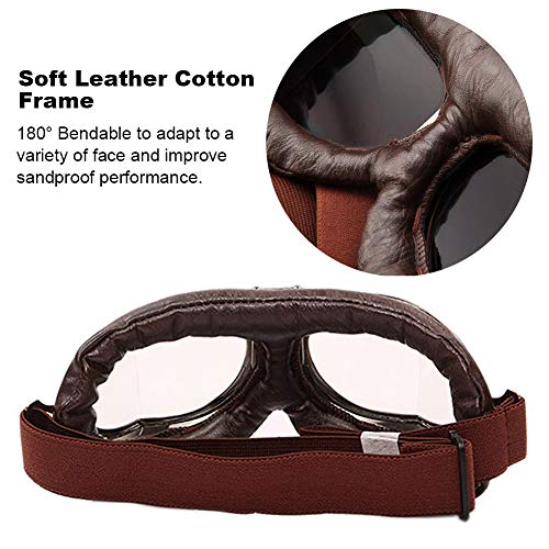 Image of Peicees Vintage Helmet Goggles Motorcycle Goggles Bike Motorcross Pilot Goggle