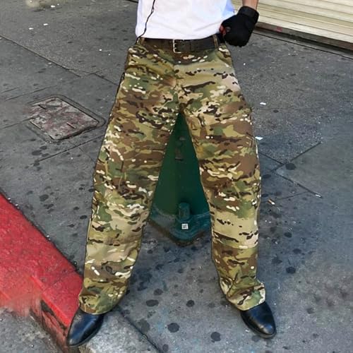 Camo Cargo Jeans Pants Man Straight Wide Leg Denim Trousers Woman Stretch Joggers Sweatpants with Pockets3