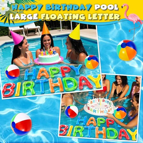 Sumind 20''Happy Birthday Floating Pool Letters, Colorful - image 3