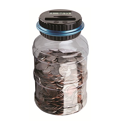 Piggy Bank- Coin Bank Savings Jar Coin 1.8L Capacity Digital Counting Money Box Automatic Coin Counter LCD Counter Money Safe for Cash Saving Gift for Home Designed for All US Coins