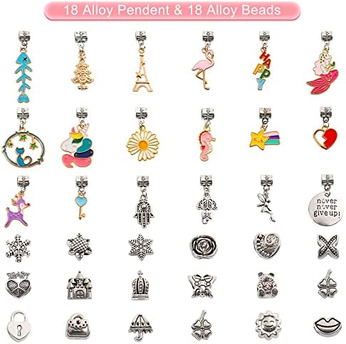 83PCS Girls Charm Bracelet Making Set, Falovs DIY Bracelet Making Kits for Kids, Jewellery Making Kit Gift for 5 6 7 8 9 10 11 12 Years-Old Girls, Christmas, Birthday, etc