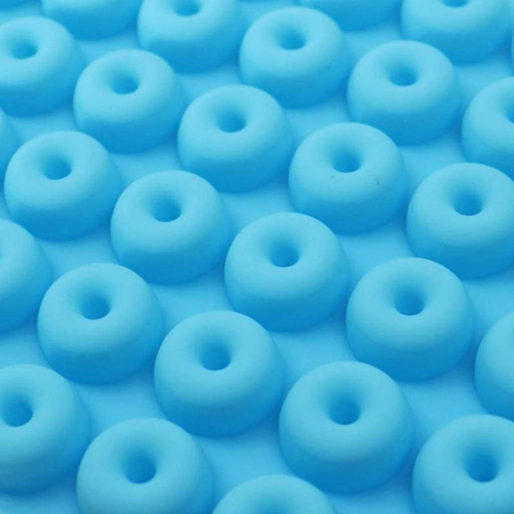 Lot de 10 moules en silicone pour mini donut, chocolat, biscuit, gâteau, 48 cavités, violet