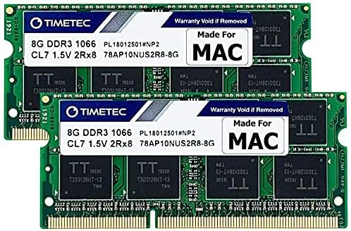 Timetec Hynix IC Apple 16GB Kit (2x8GB) DDR3 PC3-8500 1066MHz memory upgrade for selected MacBook, MacBook Pro, iMac, Mac Mini(16GB Kit (2x8GB))