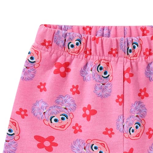 Image of Sesame Street Abby Cadabby Girls Short Sleeve T-Shirt and French Terry Shorts for Infant, Toddler, and Big Kids