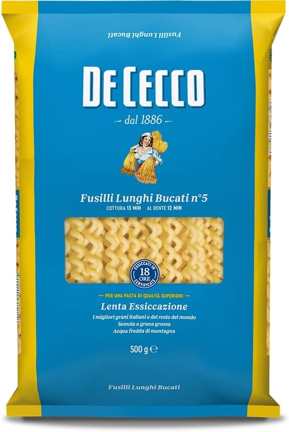 10x De Cecco Fusilli Lunghi Bucati No. 5 Italian Pasta 500g