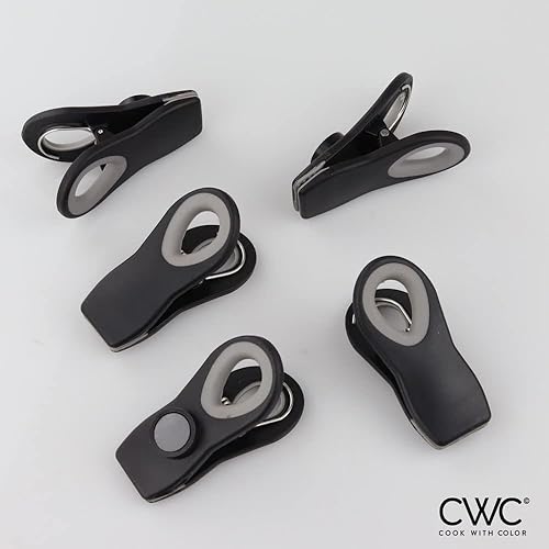 Miniatura 44 de COOK WITH COLOR Clips para bolsas con imán, clips para alimentos, clips para chips, clips para bolsas para almacenamiento de alimentos con agarre