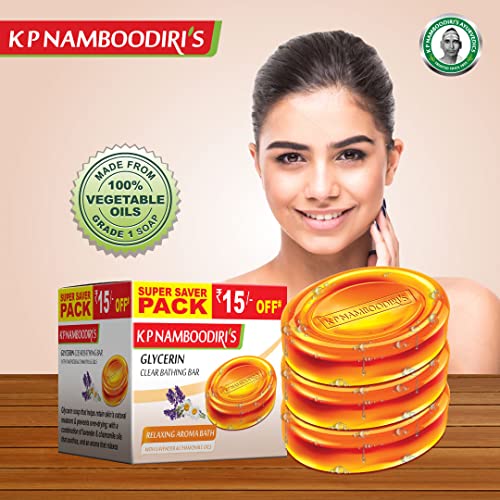 Image of K P Namboodiri's Glycerin Soap - Relaxing Aroma Bath Herbal (4Nx75G)- Pack of 2