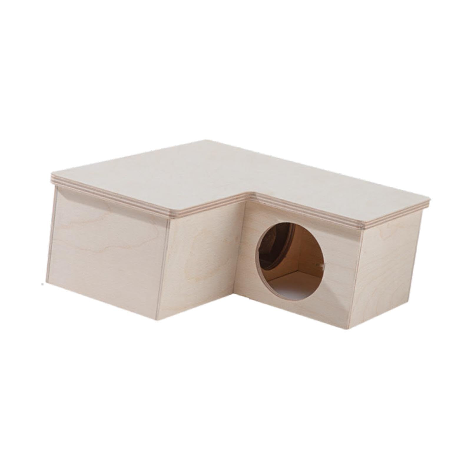 Kioalxz Wooden Hideaway For Hamsters Multi Room Space Play And Relaxation With Convenient Assembly Ensuring Secure And Comfortable Environment For Pet.