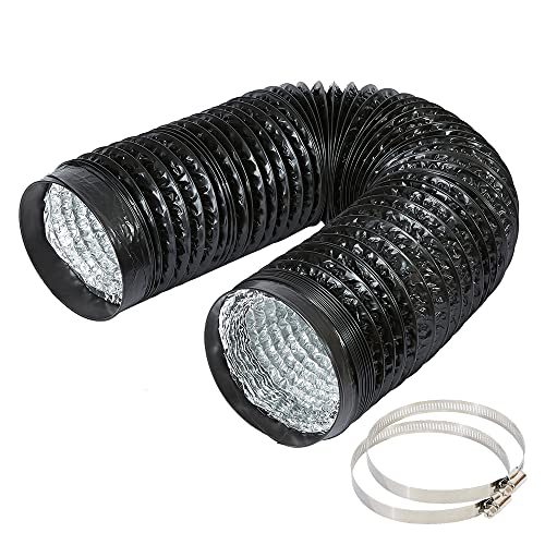 Dryer Vent Hose 6 Inch 8 Feet Flexible Pvc Aluminum Foil Vent Hose Kit With 2 Clamps For Hvac Ventilation Duct Fan Systems (6In-8Ft) #TOP1