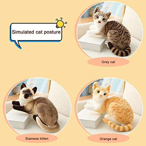 Gudves Siamese Cat Stuffed Animal, Shorthair Cat Realistic Plush Cat Stuffed Toys, Gift For Kids 12Inches (A) #TOP2