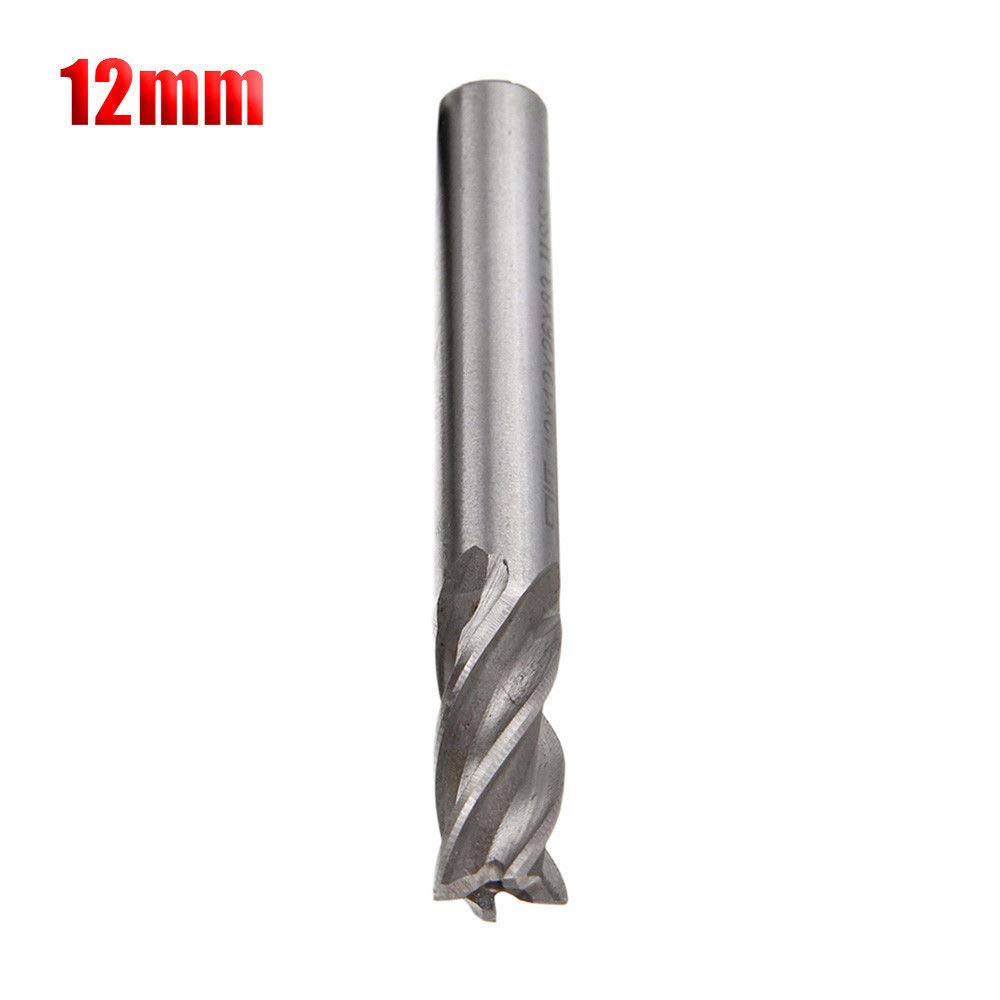 Fraise BE-TOOL 3-12 mm de diamètre HSS CNC 4 cannelures à tige droite à bout carré pour cuivre, aluminium, acier, fonte, etc.
