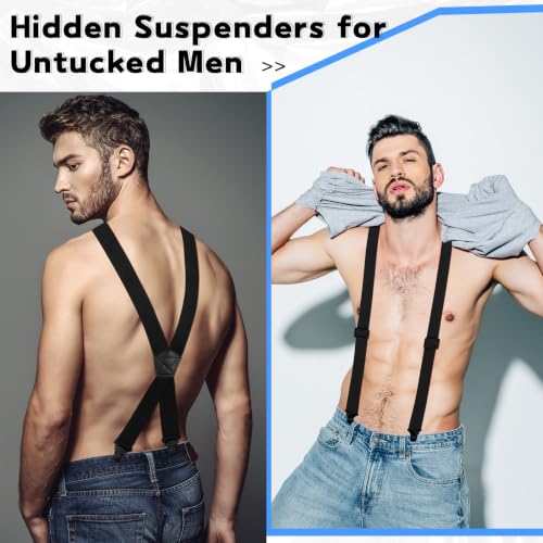 Image of Janmercy Men X-Back Hidden Suspender Airport Friendly