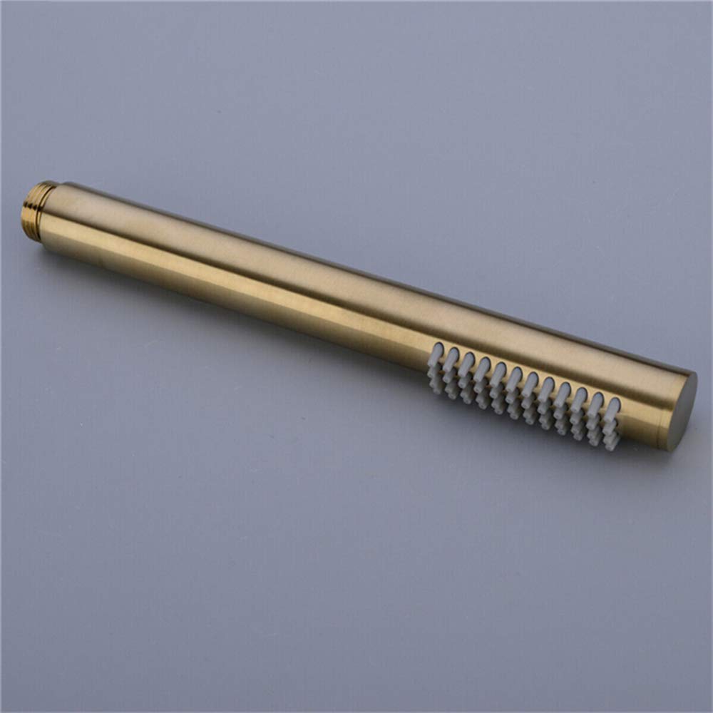 doccia Miscelatore per doccia con miscelatore a soffitto in oro spazzolato Set doccia multifunzione in ottone con maniglia singola Set combinato con soffione a pioggia rotondo, doccia a mano,