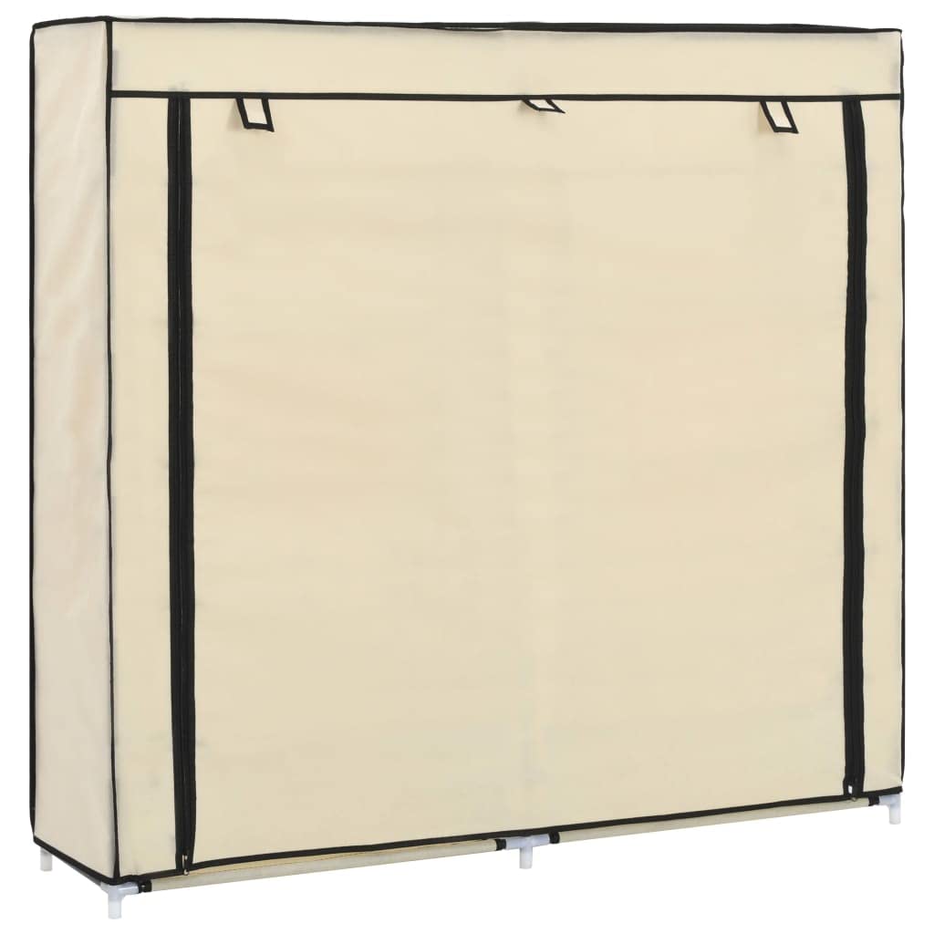Generic Zapatero de Tela Negra, Diseño Doble de 5 Niveles, Capacidad para 30 Pares de Zapatos, Cubierta No Tejida, Fácil de Mover, Almacenamiento Oculto, Mantiene los Zapatos Libres de (Crema)