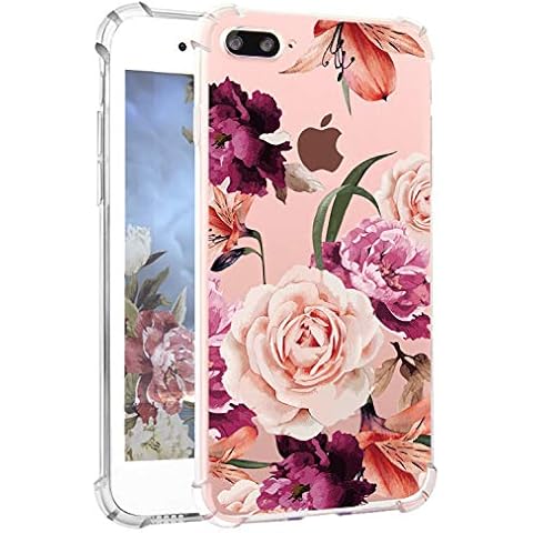 hepix Compatible with iPhone 7 Plus Case iPhone 8 Plus Case for Women Flower Cover