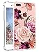 Hepix iPhone 8 Plus Floral Cases Purple Flowers iPhone 7 Plus Case for Girls, Pretty Pink Rose iPhone Clear Case, Soft Flexible TPU with Four Protetcive Bumpers for iPhone 7 Plus / 8 Plus (5.8"), Gift