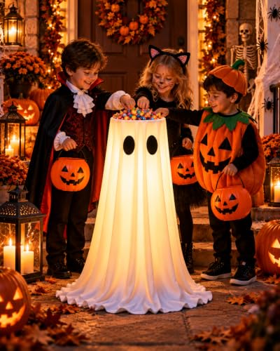 Halloween Ghost Candy Bowl, 47in Adjustable Height Candy Holder with Remote - image 5