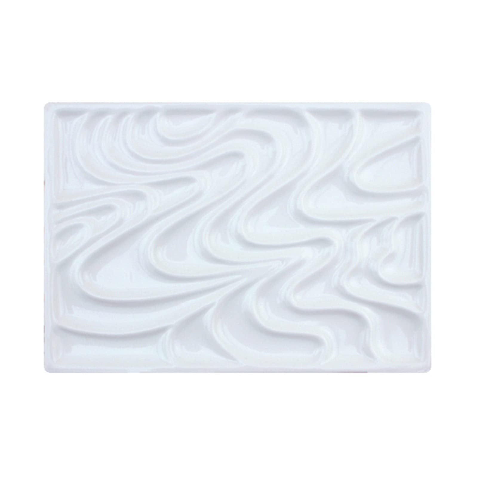 Paleta de cerámica for artistas, bandeja de porcelana for acuarela, paleta for mezclar flores, rectangular, ondulada, gouache, acrílico y óleo, ideal for amantes del arte.