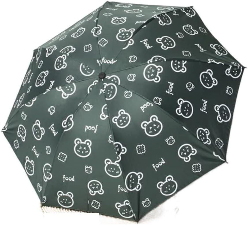 Portable Umbrella for Travel Folding Umbrellas Cartoon Umbrella Sunshade Folding Sun Umbrella Sunscreen UV Protection Dual-use Umbrella Umbrella Outdoor(Green)