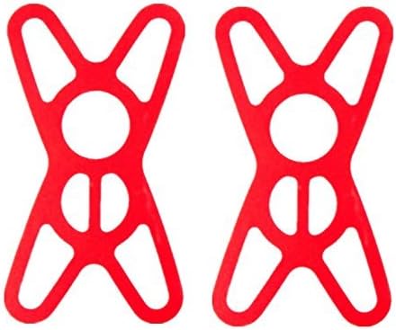 Silicone Security Rubber Bands for Bike, Motorcycle Phone Mount, Holder Simpra Universal Mountain & Road Handlebar Cradle Holder Tether, Bicycle Phones Holder Support, Only 2 PCS Band (Red-S)